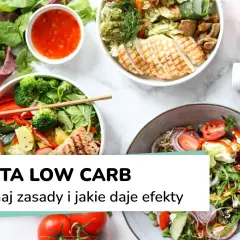 Kolorowe sałatki z kurczakiem i łososiem, idealne na dietę low carb. Zdrowe i pyszne posiłki.