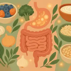 Zdrowa jelitówka co jeść: jagody, brokuły, czosnek, cebula, jogurt, kiszonki, płatki owsiane.